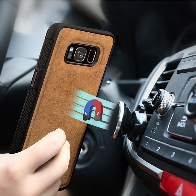 For Galaxy S8+ Zipper Earphones Storage Magnetic Frosted Leather Case with Holder & Card Slots & Wallet