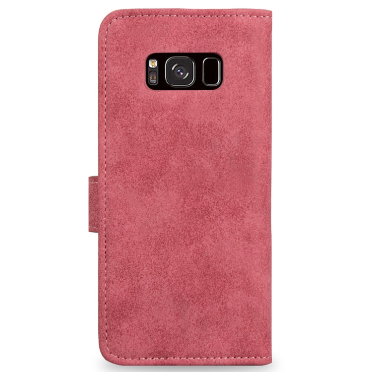 For Galaxy S8+ Zipper Earphones Storage Magnetic Frosted Leather Case with Holder & Card Slots & Wallet