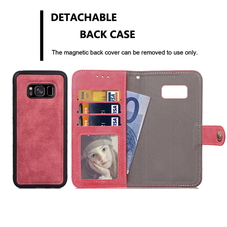 For Galaxy S8+ Zipper Earphones Storage Magnetic Frosted Leather Case with Holder & Card Slots & Wallet