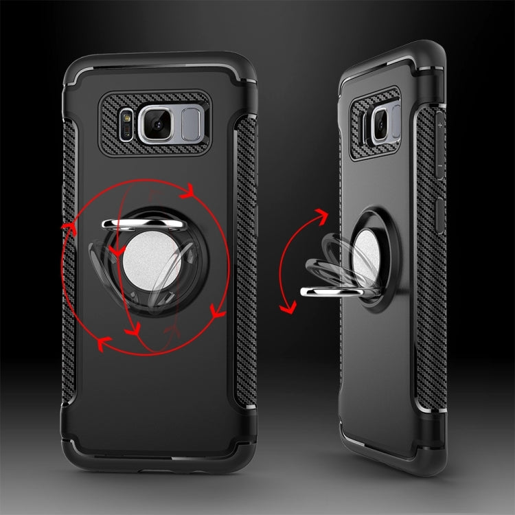 For Galaxy S8 Phone Ring Armor TPU + PC 360 Degrees Rotation Magnetic Phone Ring Stent Combination Case
