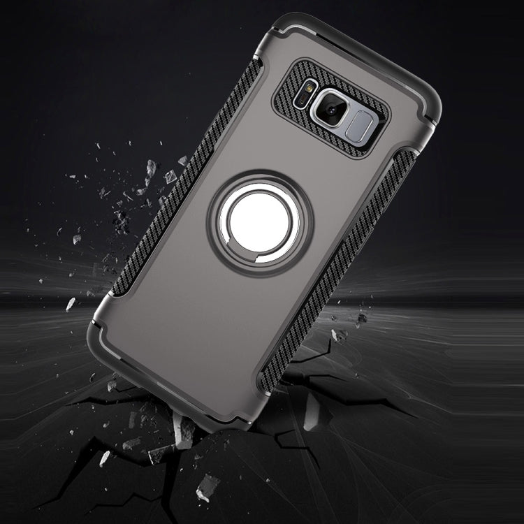 For Galaxy S8 Phone Ring Armor TPU + PC 360 Degrees Rotation Magnetic Phone Ring Stent Combination Case