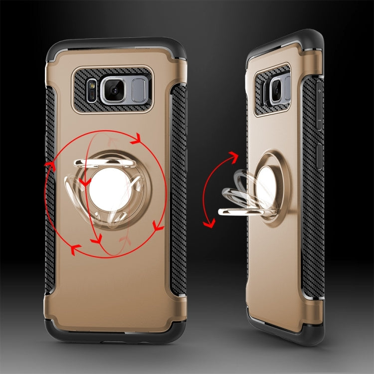 For Galaxy S8 Phone Ring Armor TPU + PC 360 Degrees Rotation Magnetic Phone Ring Stent Combination Case