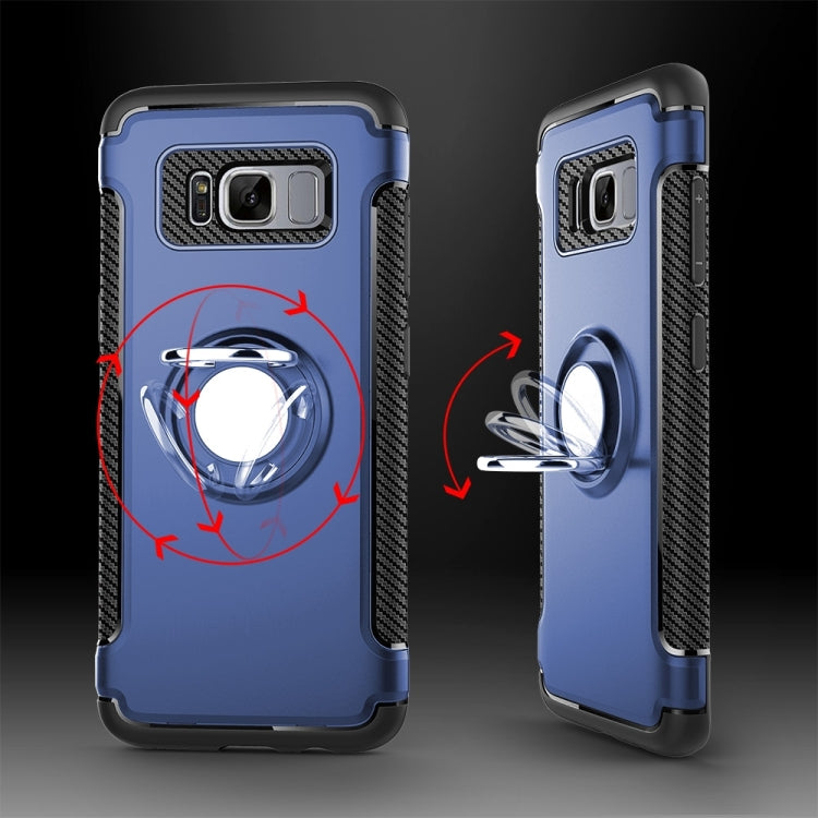 For Galaxy S8 Phone Ring Armor TPU + PC 360 Degrees Rotation Magnetic Phone Ring Stent Combination Case