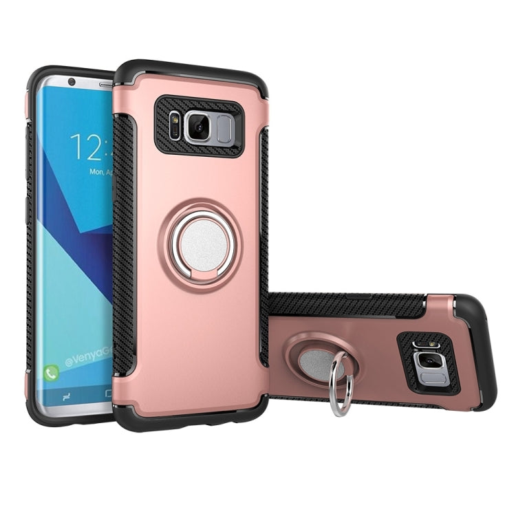 For Galaxy S8 Phone Ring Armor TPU + PC 360 Degrees Rotation Magnetic Phone Ring Stent Combination Case