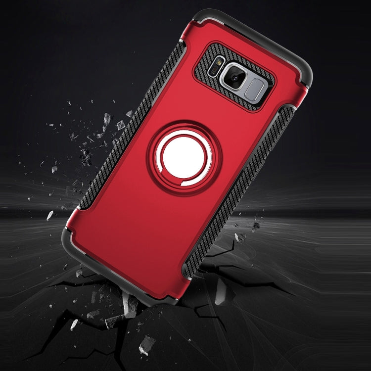 For Galaxy S8 Phone Ring Armor TPU + PC 360 Degrees Rotation Magnetic Phone Ring Stent Combination Case