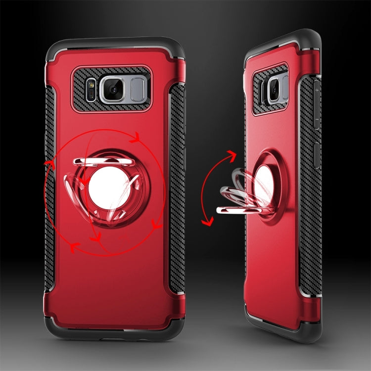 For Galaxy S8 Phone Ring Armor TPU + PC 360 Degrees Rotation Magnetic Phone Ring Stent Combination Case