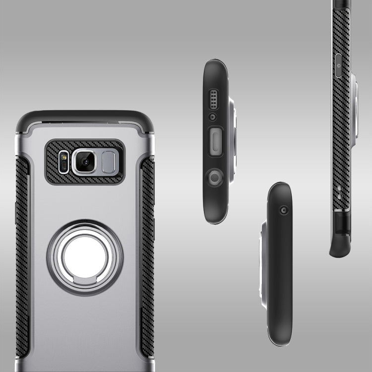 For Galaxy S8 Phone Ring Armor TPU + PC 360 Degrees Rotation Magnetic Phone Ring Stent Combination Case