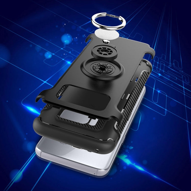 For Galaxy S8 + / G9550 Phone Ring Armor TPU + PC Magnetic suction 360 Degrees Rotation Magnetic Phone Ring Stent Combination Case