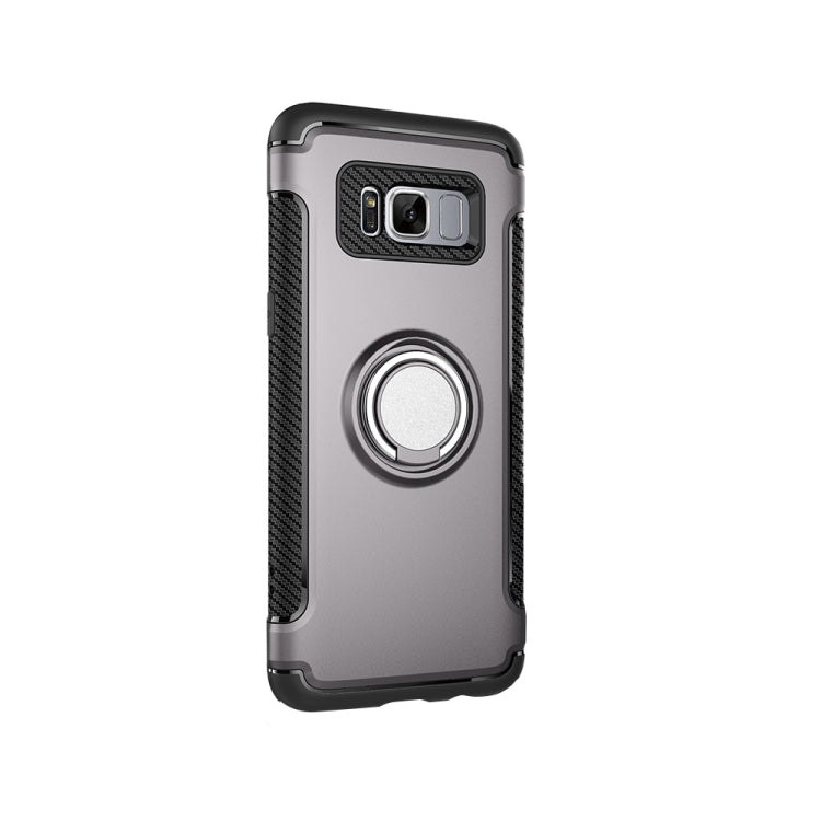 For Galaxy S8 + / G9550 Phone Ring Armor TPU + PC Magnetic suction 360 Degrees Rotation Magnetic Phone Ring Stent Combination Case