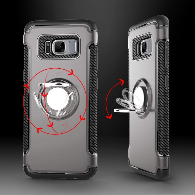 For Galaxy S8 + / G9550 Phone Ring Armor TPU + PC Magnetic suction 360 Degrees Rotation Magnetic Phone Ring Stent Combination Case
