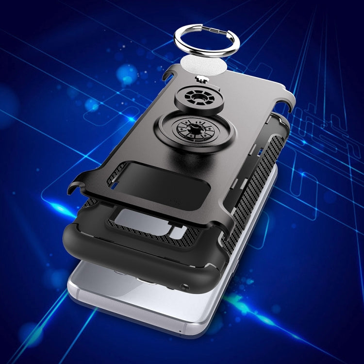 For Galaxy S8 + / G9550 Phone Ring Armor TPU + PC Magnetic suction 360 Degrees Rotation Magnetic Phone Ring Stent Combination Case