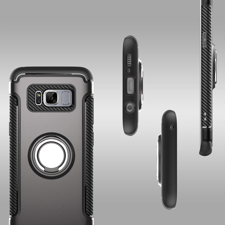 For Galaxy S8 + / G9550 Phone Ring Armor TPU + PC Magnetic suction 360 Degrees Rotation Magnetic Phone Ring Stent Combination Case