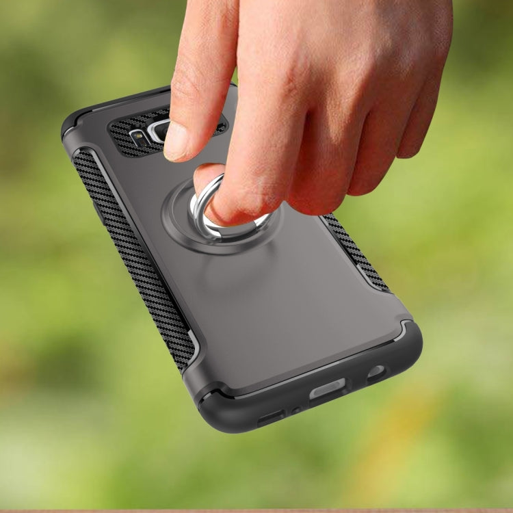 For Galaxy S8 + / G9550 Phone Ring Armor TPU + PC Magnetic suction 360 Degrees Rotation Magnetic Phone Ring Stent Combination Case
