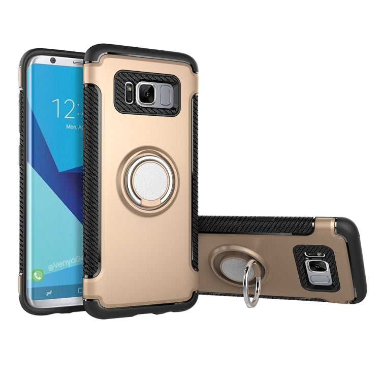 For Galaxy S8 + / G9550 Phone Ring Armor TPU + PC Magnetic suction 360 Degrees Rotation Magnetic Phone Ring Stent Combination Case