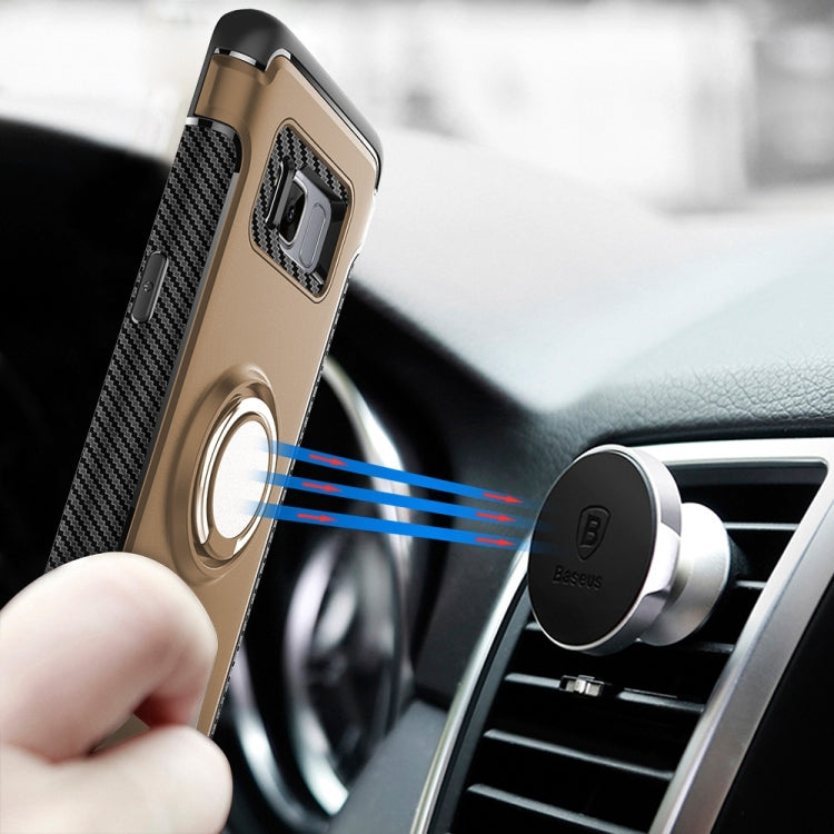 For Galaxy S8 + / G9550 Phone Ring Armor TPU + PC Magnetic suction 360 Degrees Rotation Magnetic Phone Ring Stent Combination Case