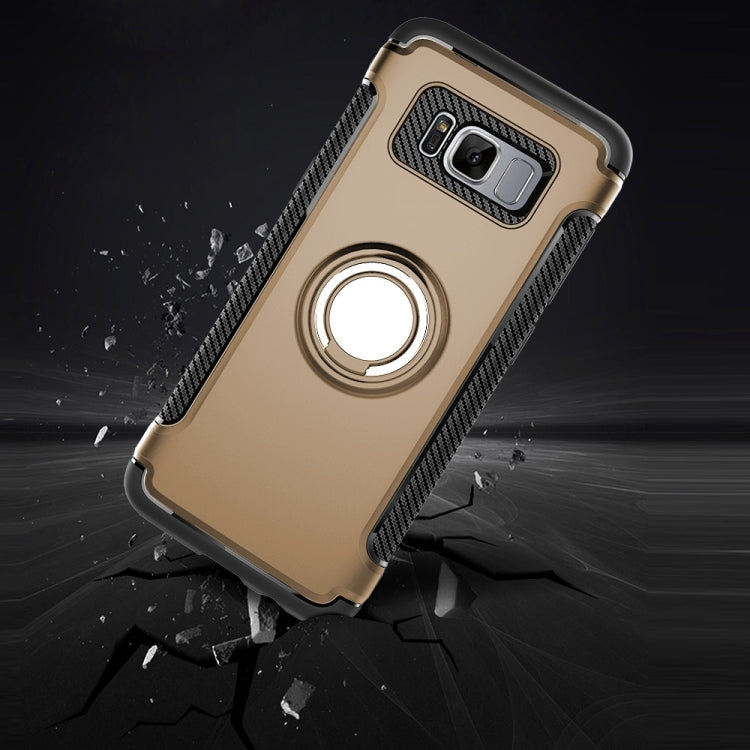 For Galaxy S8 + / G9550 Phone Ring Armor TPU + PC Magnetic suction 360 Degrees Rotation Magnetic Phone Ring Stent Combination Case