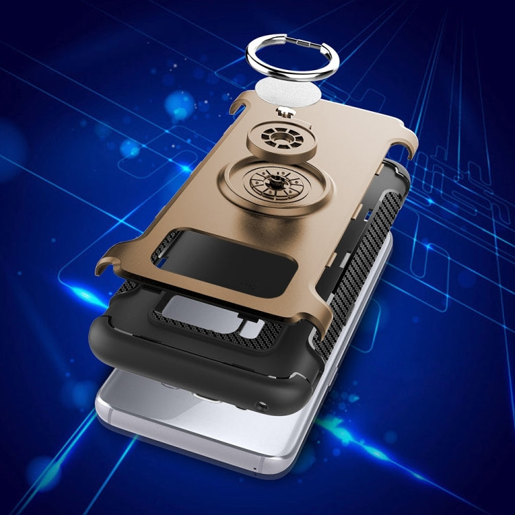 For Galaxy S8 + / G9550 Phone Ring Armor TPU + PC Magnetic suction 360 Degrees Rotation Magnetic Phone Ring Stent Combination Case