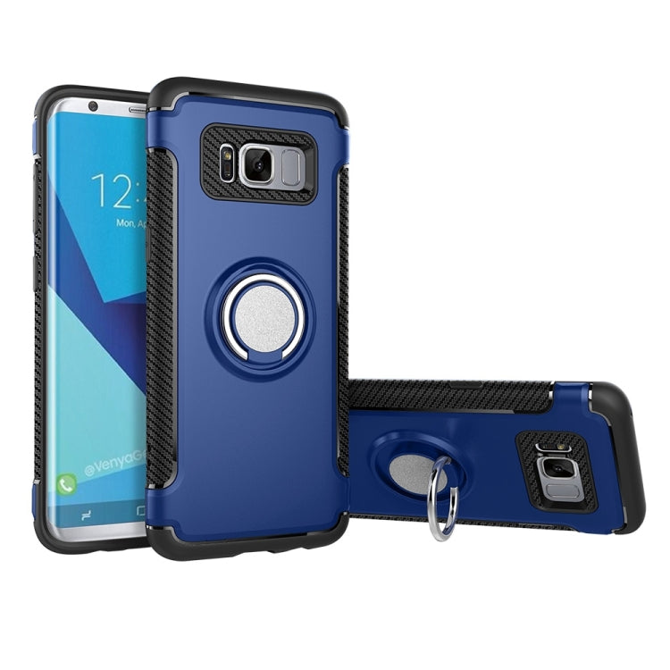 For Galaxy S8 + / G9550 Phone Ring Armor TPU + PC Magnetic suction 360 Degrees Rotation Magnetic Phone Ring Stent Combination Case