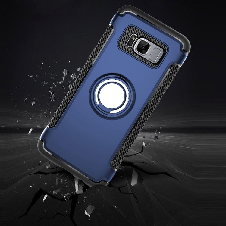 For Galaxy S8 + / G9550 Phone Ring Armor TPU + PC Magnetic suction 360 Degrees Rotation Magnetic Phone Ring Stent Combination Case