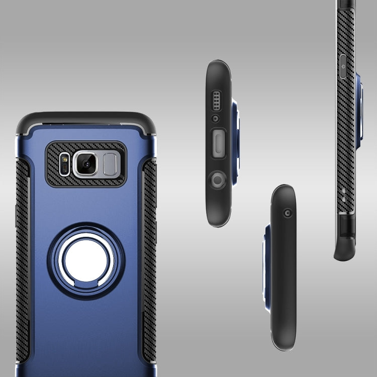 For Galaxy S8 + / G9550 Phone Ring Armor TPU + PC Magnetic suction 360 Degrees Rotation Magnetic Phone Ring Stent Combination Case