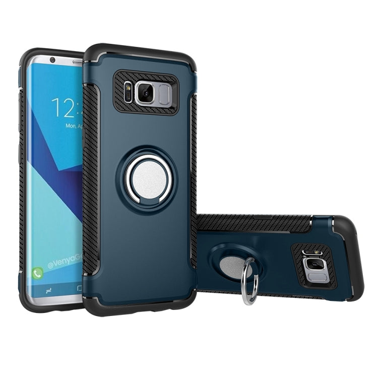 For Galaxy S8 + / G9550 Phone Ring Armor TPU + PC Magnetic suction 360 Degrees Rotation Magnetic Phone Ring Stent Combination Case