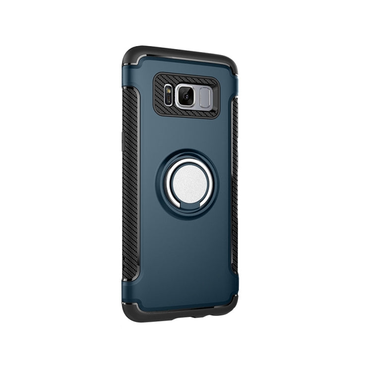 For Galaxy S8 + / G9550 Phone Ring Armor TPU + PC Magnetic suction 360 Degrees Rotation Magnetic Phone Ring Stent Combination Case