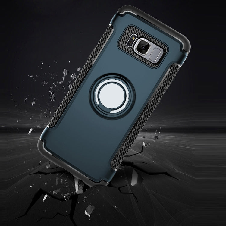 For Galaxy S8 + / G9550 Phone Ring Armor TPU + PC Magnetic suction 360 Degrees Rotation Magnetic Phone Ring Stent Combination Case