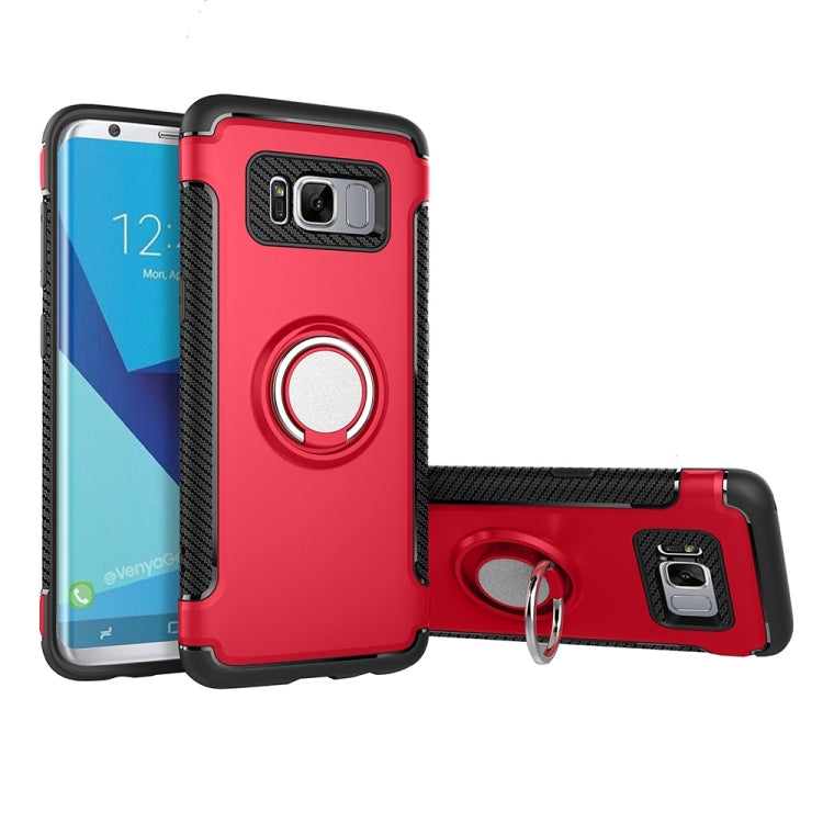 For Galaxy S8 + / G9550 Phone Ring Armor TPU + PC Magnetic suction 360 Degrees Rotation Magnetic Phone Ring Stent Combination Case