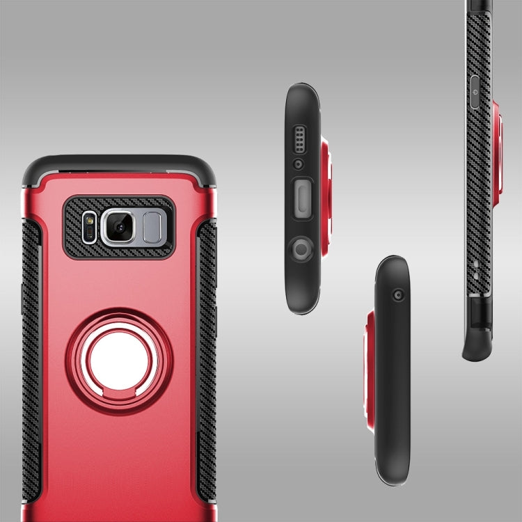 For Galaxy S8 + / G9550 Phone Ring Armor TPU + PC Magnetic suction 360 Degrees Rotation Magnetic Phone Ring Stent Combination Case