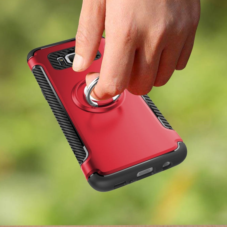 For Galaxy S8 + / G9550 Phone Ring Armor TPU + PC Magnetic suction 360 Degrees Rotation Magnetic Phone Ring Stent Combination Case