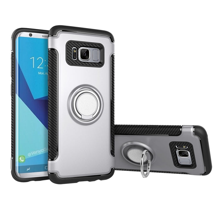 For Galaxy S8 + / G9550 Phone Ring Armor TPU + PC Magnetic suction 360 Degrees Rotation Magnetic Phone Ring Stent Combination Case