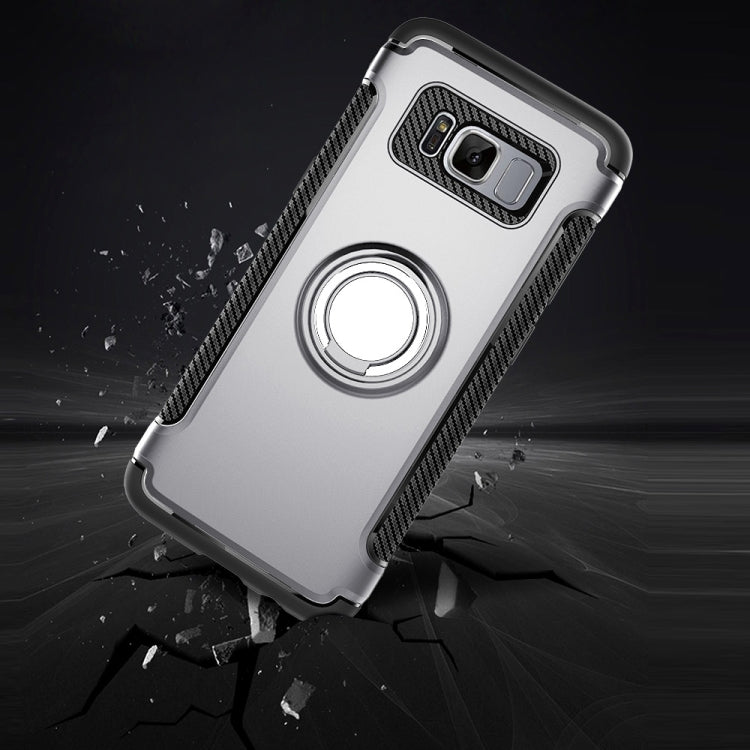 For Galaxy S8 + / G9550 Phone Ring Armor TPU + PC Magnetic suction 360 Degrees Rotation Magnetic Phone Ring Stent Combination Case