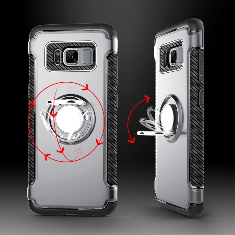 For Galaxy S8 + / G9550 Phone Ring Armor TPU + PC Magnetic suction 360 Degrees Rotation Magnetic Phone Ring Stent Combination Case