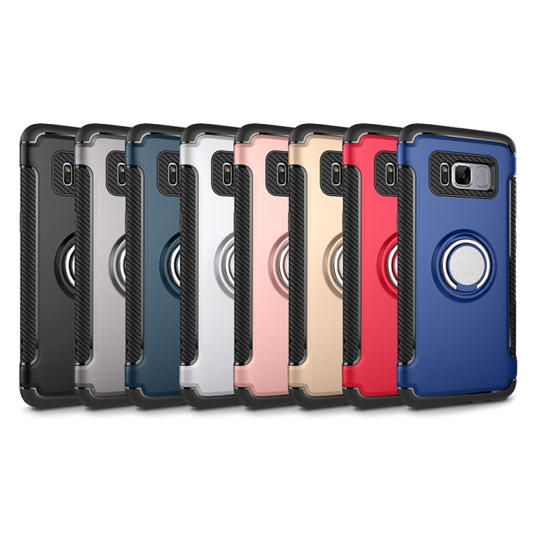 For Galaxy S8 + / G9550 Phone Ring Armor TPU + PC Magnetic suction 360 Degrees Rotation Magnetic Phone Ring Stent Combination Case