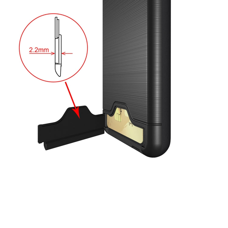 For Galaxy A8 (2018) Brushed Texture Separable PC + TPU Protective Combination Back Case with Holder & Card Slot
