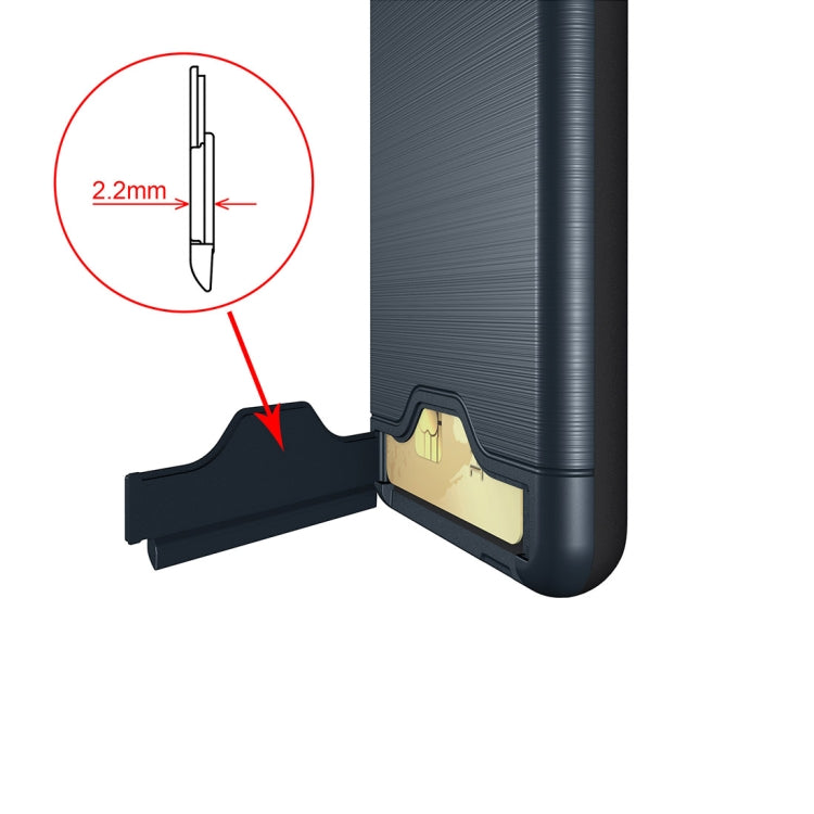 For Galaxy A8+ (2018) Brushed Texture Separable PC + TPU Protective Combination Back Case with Holder & Card Slot
