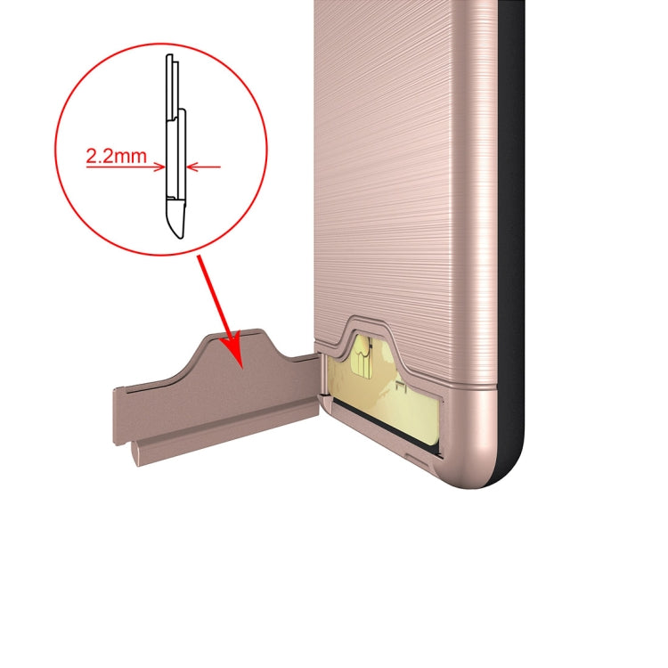 For Galaxy A8+ (2018) Brushed Texture Separable PC + TPU Protective Combination Back Case with Holder & Card Slot