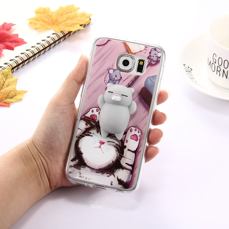 For Galaxy S6 Edge / G925 Lovely 3D Cartoon Squeeze Relief Squishy Dropproof Protective Back Cover Case