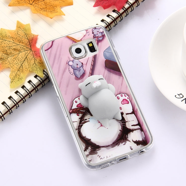 For Galaxy S6 Edge / G925 Lovely 3D Cartoon Squeeze Relief Squishy Dropproof Protective Back Cover Case