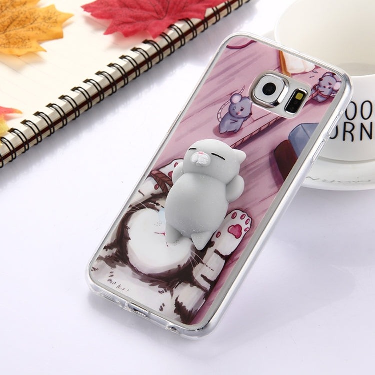 For Galaxy S6 Edge / G925 Lovely 3D Cartoon Squeeze Relief Squishy Dropproof Protective Back Cover Case