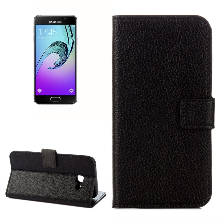 For Galaxy A5 (2017) / A520 Litchi Texture Horizontal Flip Leather Case with Holder & Card Slots & Wallet