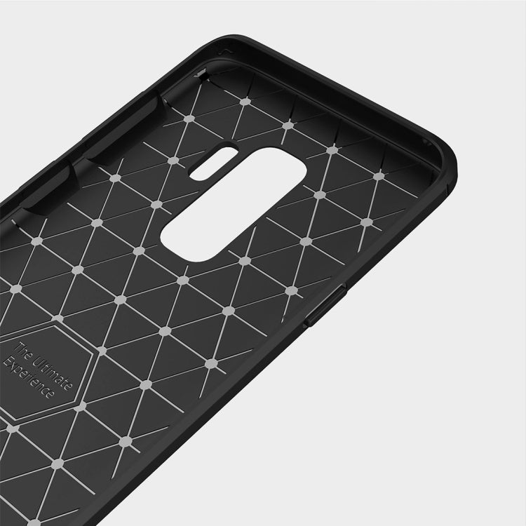 For Galaxy S9+ Brushed Carbon Fiber Texture Soft TPU Anti-skip Protective Cover Back Case