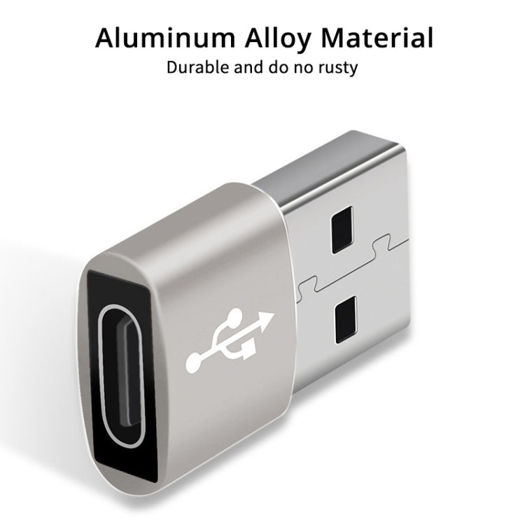 USB-C / Type-C Female to USB 3.0 Male Aluminum Alloy Adapter, Support Charging & Transmission Data