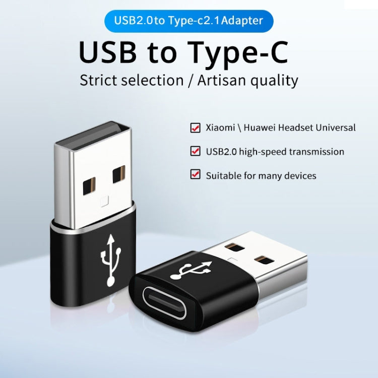 USB-C / Type-C Female to USB 2.0 Male Aluminum Alloy Adapter, Support Charging & Transmission