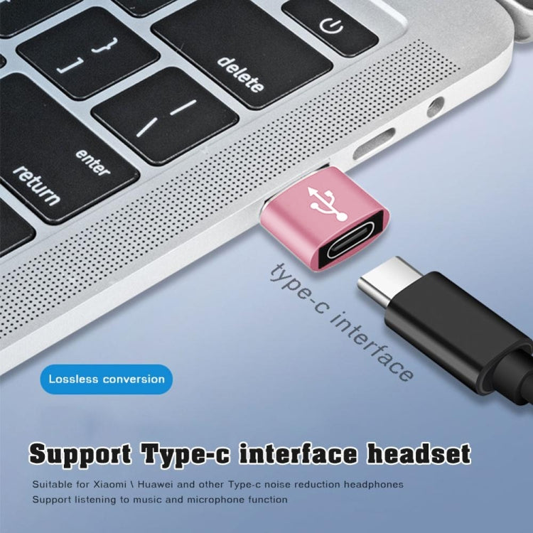 USB-C / Type-C Female to USB 2.0 Male Aluminum Alloy Adapter, Support Charging & Transmission