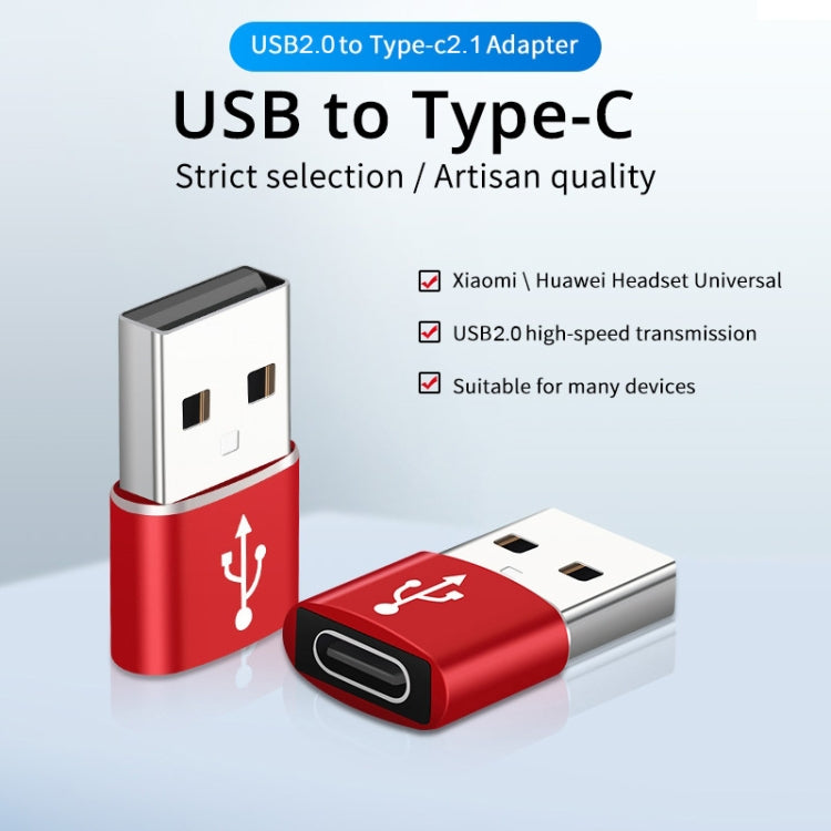 USB-C / Type-C Female to USB 2.0 Male Aluminum Alloy Adapter, Support Charging & Transmission