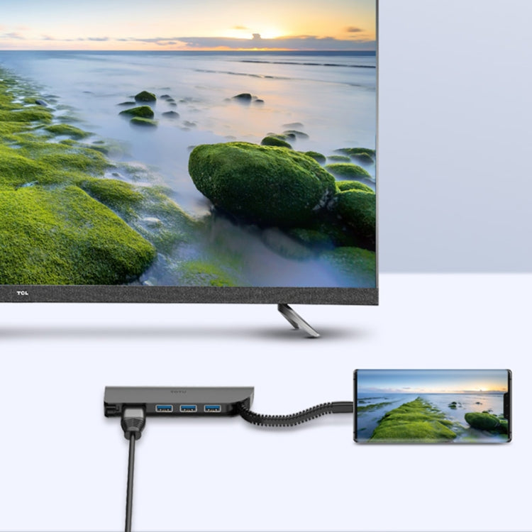 TOTU FGCR-005 Speedy Series 5 in 1 USB-C / Type-C to 3 x USB 3.0 + HDMI + PD Port HUB Converter