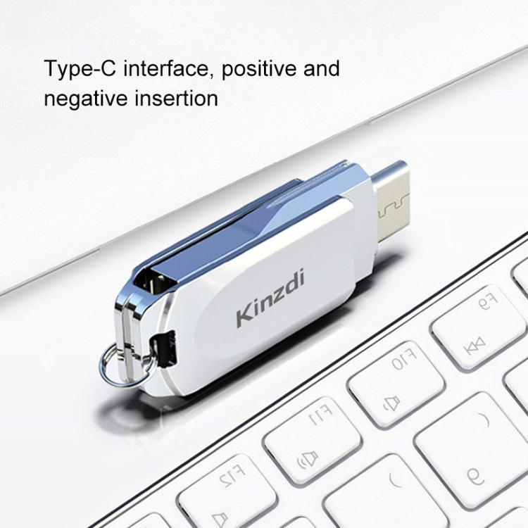 Kinzdi 16GB USB + Type-C Interface Metal Twister Flash Disk V10