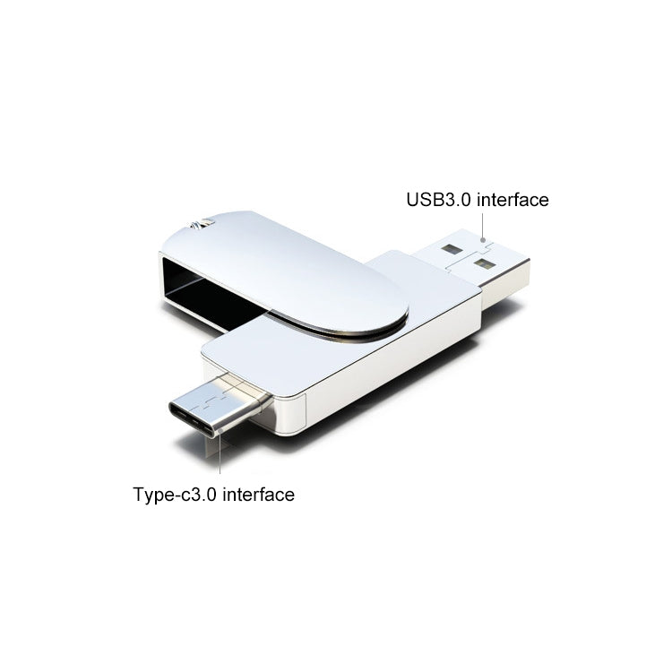 Kinzdi 256GB USB 3.0 + Type-C 3.0 Interface Metal Twister Flash Disk V11