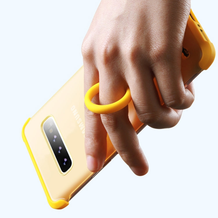 XUNDD Matin Series Shockproof TPU Protective Case for Galaxy S10 Plus, with Ring (Yellow)